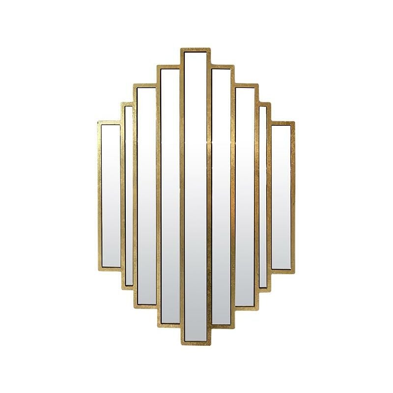 Miroir art déco métal doré 51x80cm