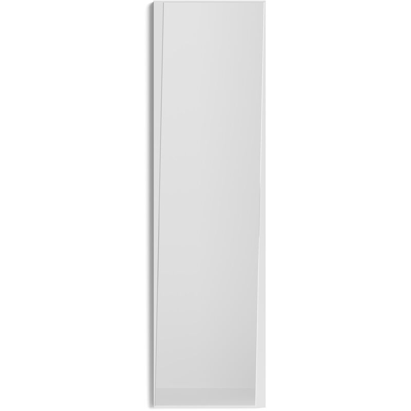 Miroir asymétrique Pleine Longueur 167x46, collection Looker, en MDF plaqué en bois d'hêtre et laqué. Blanc.