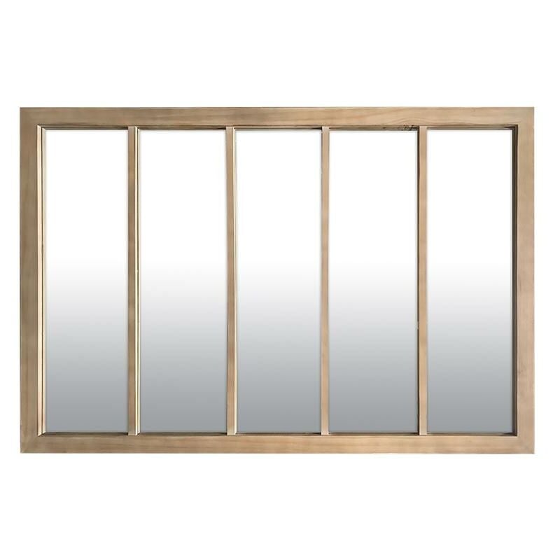 Miroir atelier 5 bandes bois 140 x 90 cm