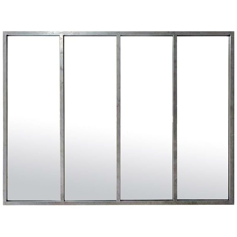 Miroir industriel 4 bandes zinc 90x120cm