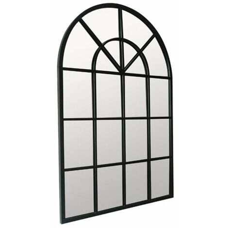 DECOCLICO FACTORY Miroir atelier XL en métal noir forme arcade 96 x 135 cm - Bricklane - negro