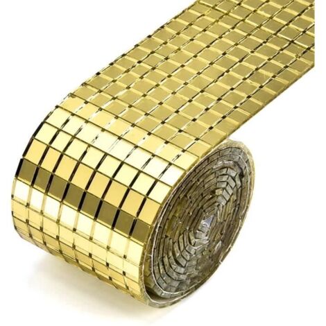 Miroir Autocollant DIY - 1464 pièces - Doré - 5x5mm - Décoration Murale