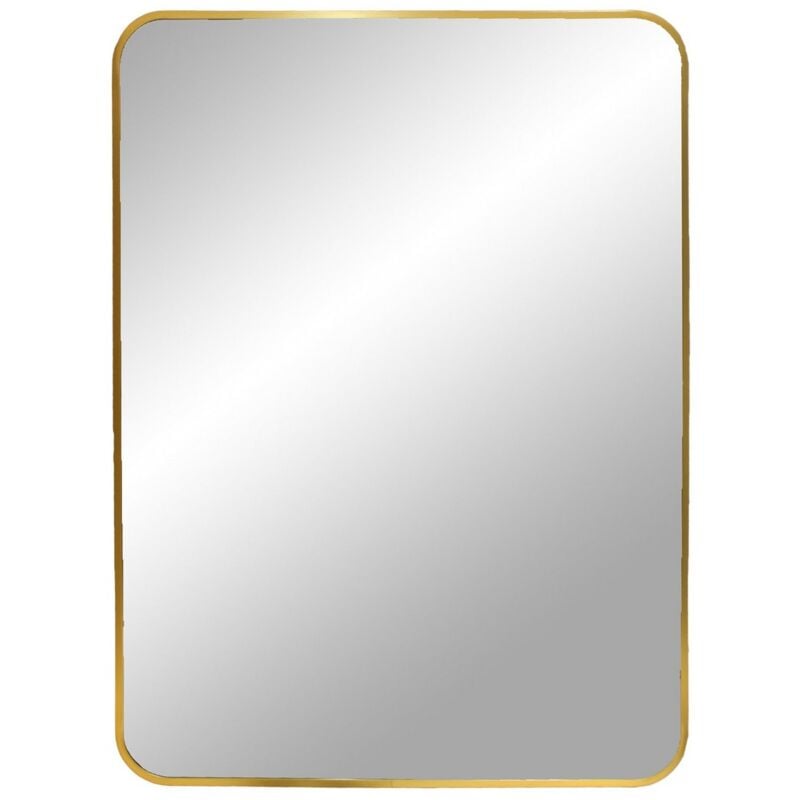 Epikasa - Miroir avec Cadre Madrid, Métal, Verre, Argent, Laiton, 3x50x70 cm