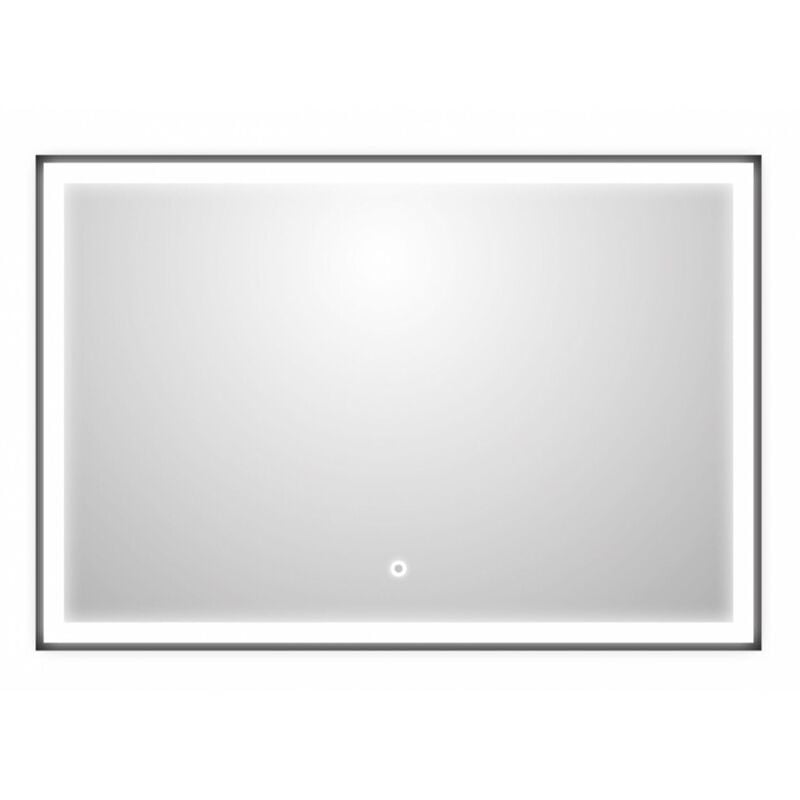 Sanitaire - Miroir avec cadre Noir Mat quadro rétroéclairé led - 120cm