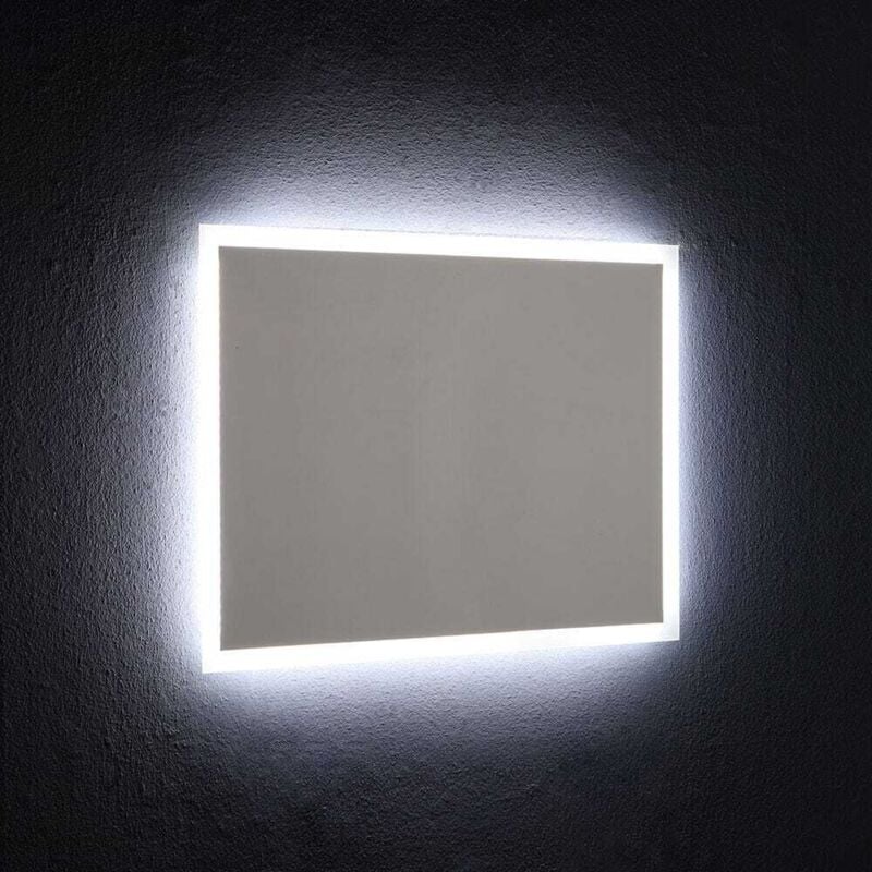 Kiamami Valentina - Miroir Avec Cadre Rétroéclairé Avec Led 80X60 Cm Réversible