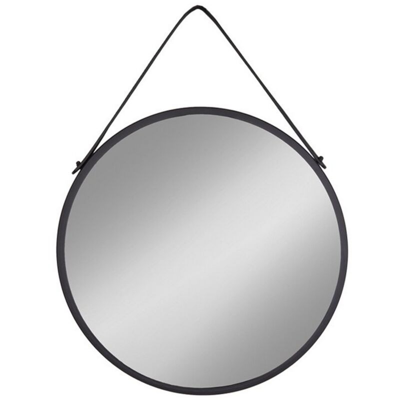 Epikasa - Miroir avec Cadre Trapani, Métal, Argent, Noir, 2x38x38 cm