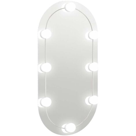 Miroir avec éclairage LED 80x40 cm Verre Ovale vidaXL