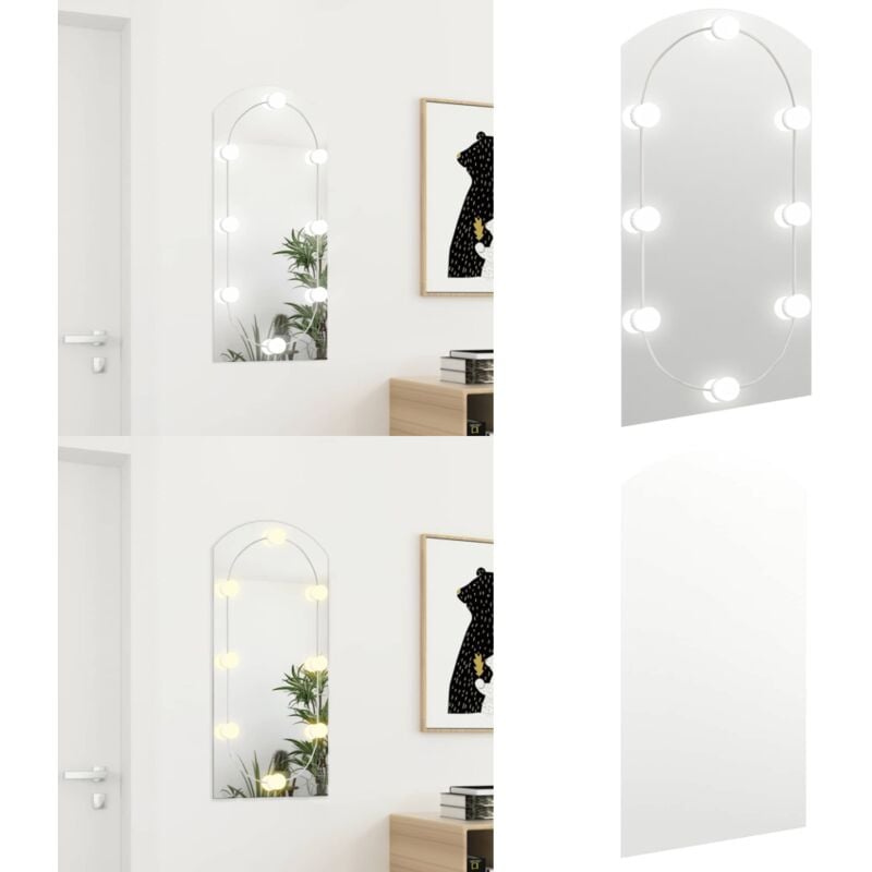 Vidaxl - Miroir avec éclairage led 90x45 cm Verre Arche - Miroir Décoratif - Miroir Lumineux - Miroir led - Miroir Salle De Bain - Miroir Maquillage