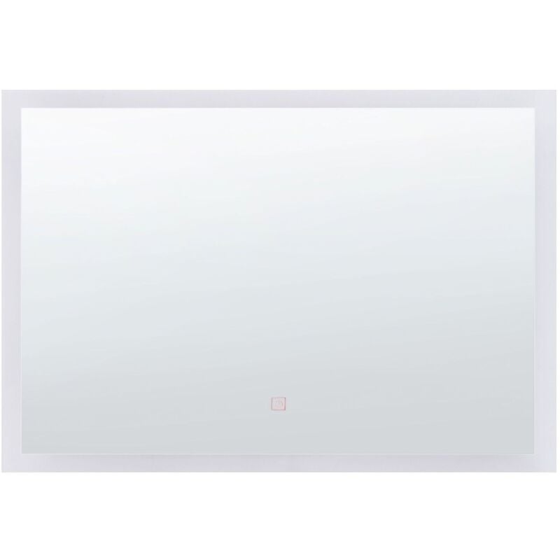 Beliani - Miroir Mural Sans Cadre avec Éclairage led sur le pourtour Rectangulaire 80 x 60 cm pour Salle de Bain