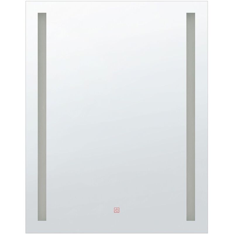 Miroir Mural de Forme Rectangulaire sans Cadre avec Éclairage sur les deux côtés 90 x 70 cm pour Salle de Bain Beliani