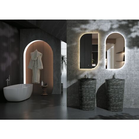 Miroir avec lumière LED pour salle de bain, dressing,  Miroir avec système d'allumage par détecteur de mouvement Anti-buée et lumière froide intégrés