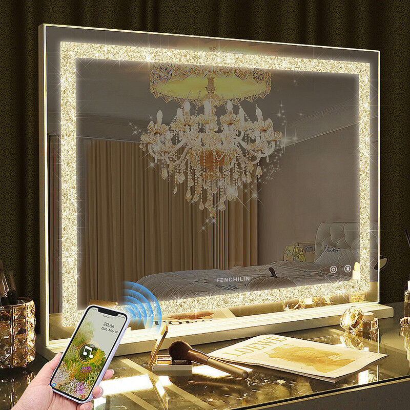 Fenchilin - Miroir avec Lumière miroir avec Bluetooth peut ajuster 3