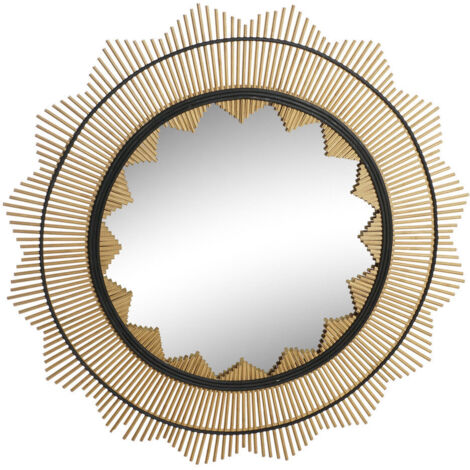 Miroir Bambou 90X2X90 Naturel Marron