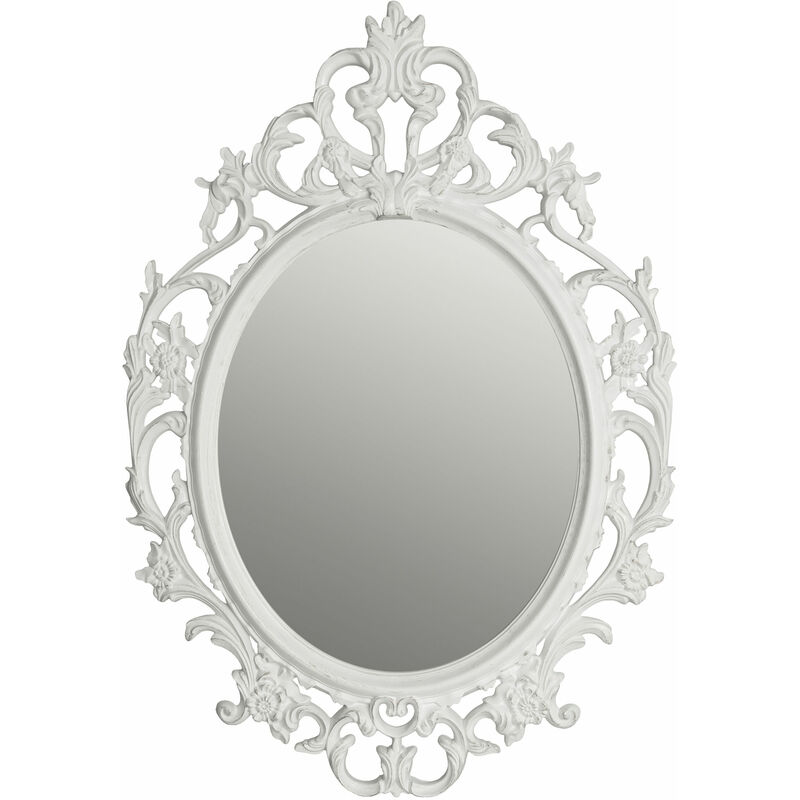 Miroir baroque King Ludwig en blanc - 84 x 58 cm