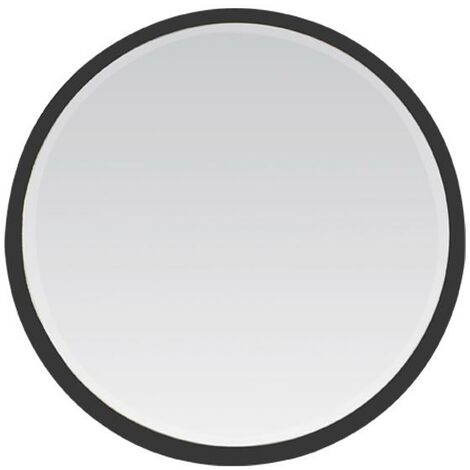 Miroir biseauté rond à bords larges noir 54x54x4cm