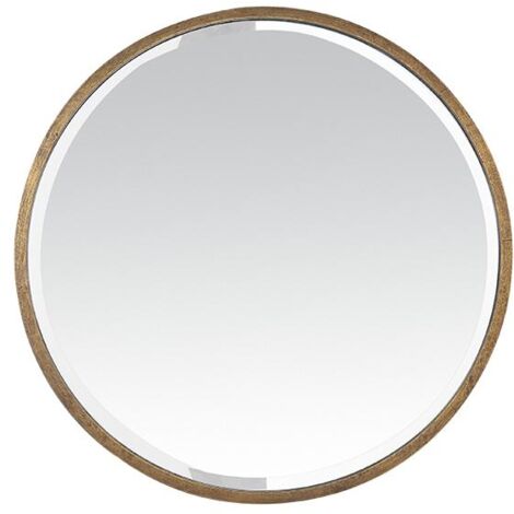 Miroir biseauté rond doré 80x80cm