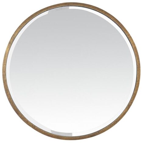 Miroir biseauté rond en métal 100x100cm