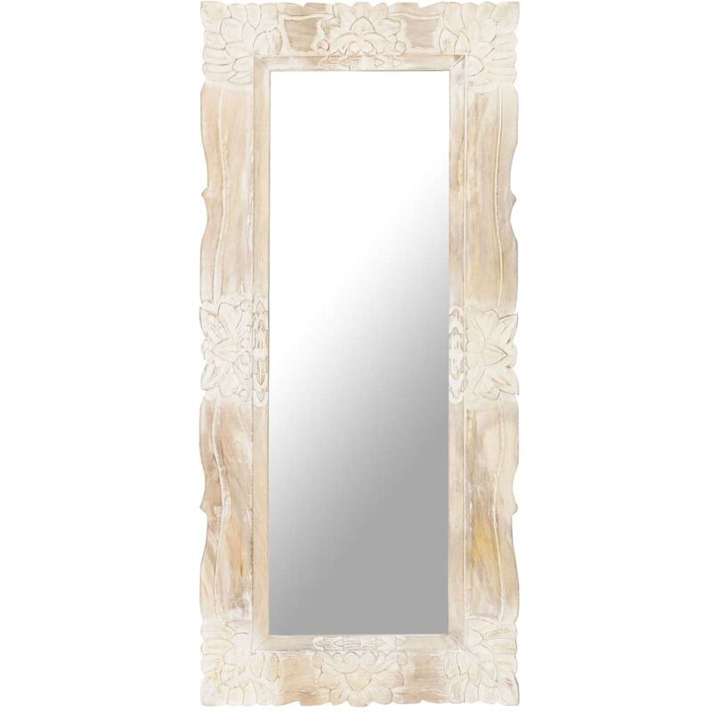 Vidaxl - Miroir Blanc 110x50 cm Bois de manguier massif