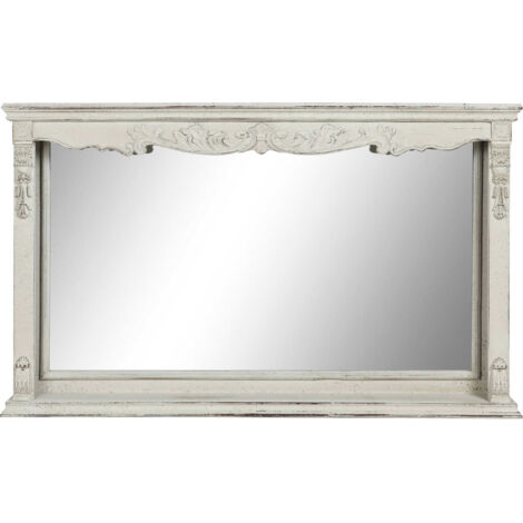 Miroir blanc classique vieilli élégance intérieure - Blanc vieilli patiné