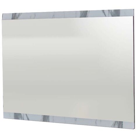 Miroir bois blanc laqué effet marbre Krystal 110cm