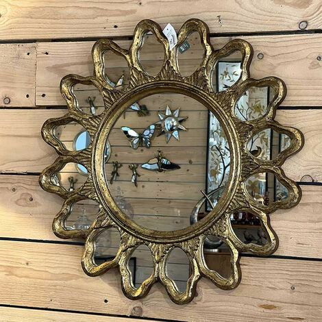 Miroir bois doré Floriana 60cm