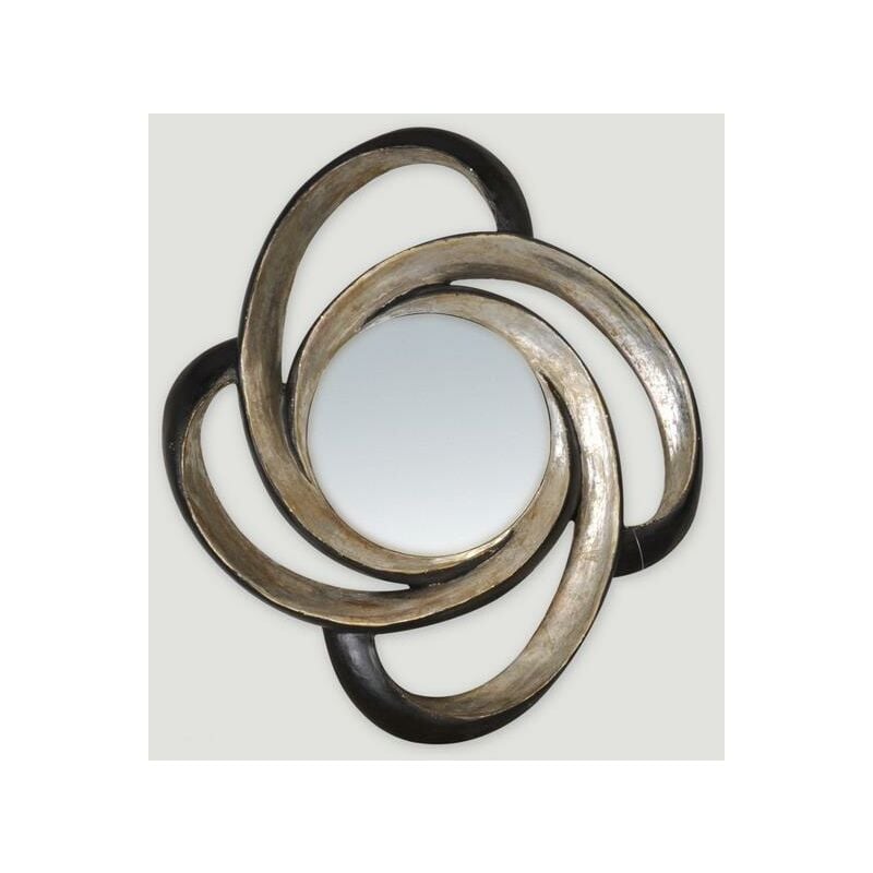 Emde - Miroir boucle noir et argenté 40x47cm