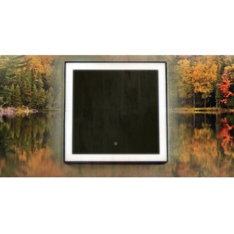 Miroir carré 60x60 cm avec lumière LED et détecteur tactile