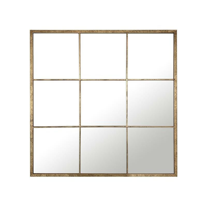 Miroir carré 9 vues effet fenêtre 100 x 100 cm