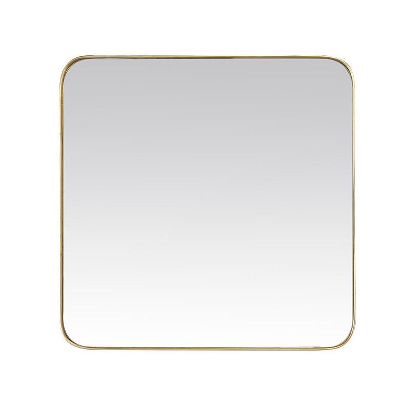 Emde - Miroir carré aux bords arrondis en métal doré 120x120cm