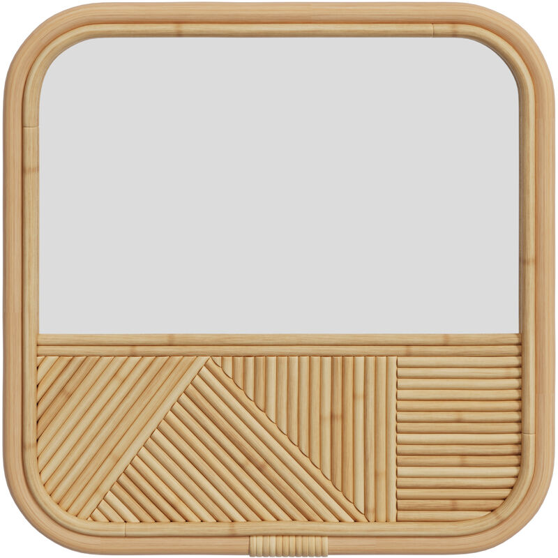 Miroir carré en rotin 40,5 cm - bolio