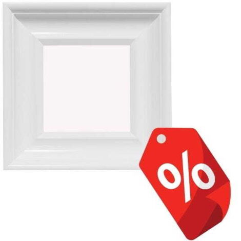 Miroir carré classique en bois blanc 35x35 cm BD art