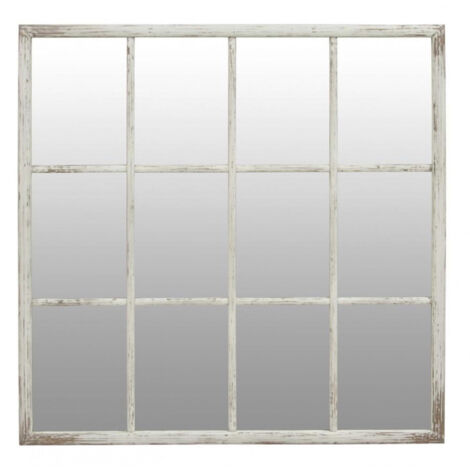 Miroir carré fenêtre - Bois - Blanc - Interior's
