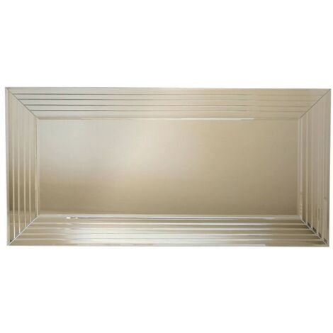 Miroir Cavezzo, Forme Rectangulaire, Structure en Bois Composé, 2.2x65h cm Argent