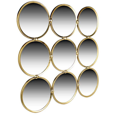 Miroir cercles aluminium doré 83x2x83cm