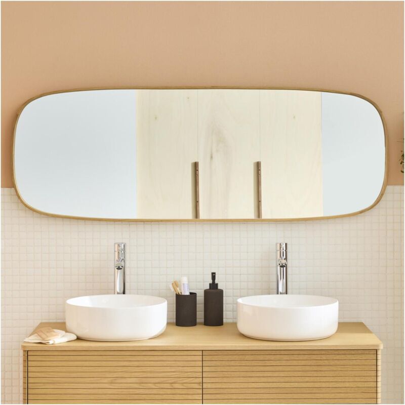 Mob-in - Miroir rectangulaire chêne floki 50x140