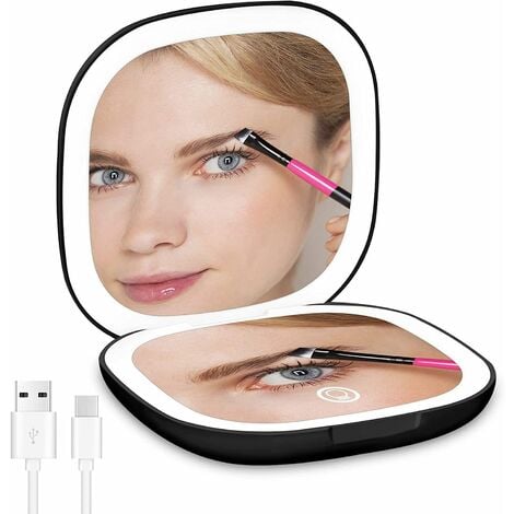 Generic Miroir de maquillage lumineux Ultra Flexible,Miroir de maquillage  pliable avec lumières rotation à prix pas cher