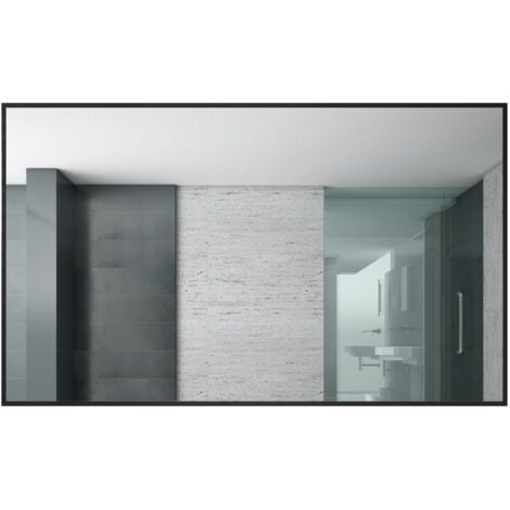 Miroir concave 800 x 600 mm - noir mat - aluminium - Noir