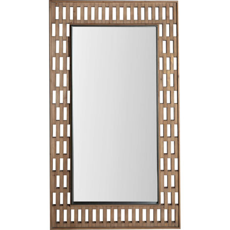 Miroir contemporain en bois de sapin finition marron et mdf - Bois marron naturel et clair