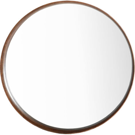 Miroir contemporain en bois et mdf finition marron élégante - Bois marron naturel et verre clair