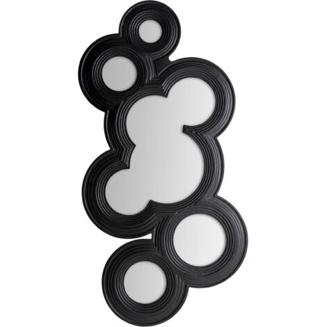 Miroir Contemporain Riley en Bois Noir - Noir ébène élégant et bois sophistiqué