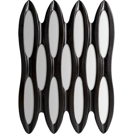 Miroir Contemporain Riley en Bois Noir - Noir élégant contemporain en bois
