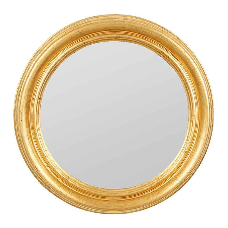 Miroir convexe Drachma rond doré bois 46cm