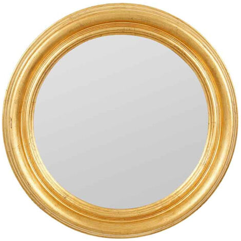 Miroir convexe Drachma rond doré bois 46cm