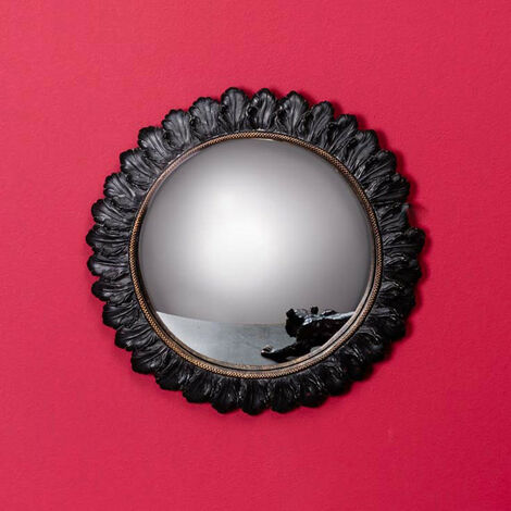 Miroir convexe Fleurs du mal 28cm - Noir