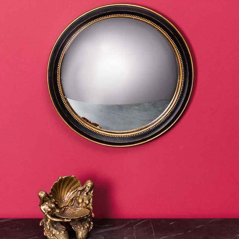 Chehoma - Miroir convexe noir doré 27x3x27cm