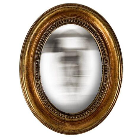 Miroir convexe ovale doré 24x19cm