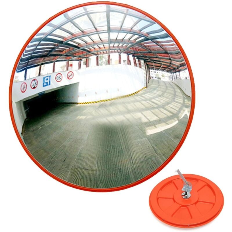 Miroir convexe pour garage et entrée Angle de vision large, sécurité incurvée