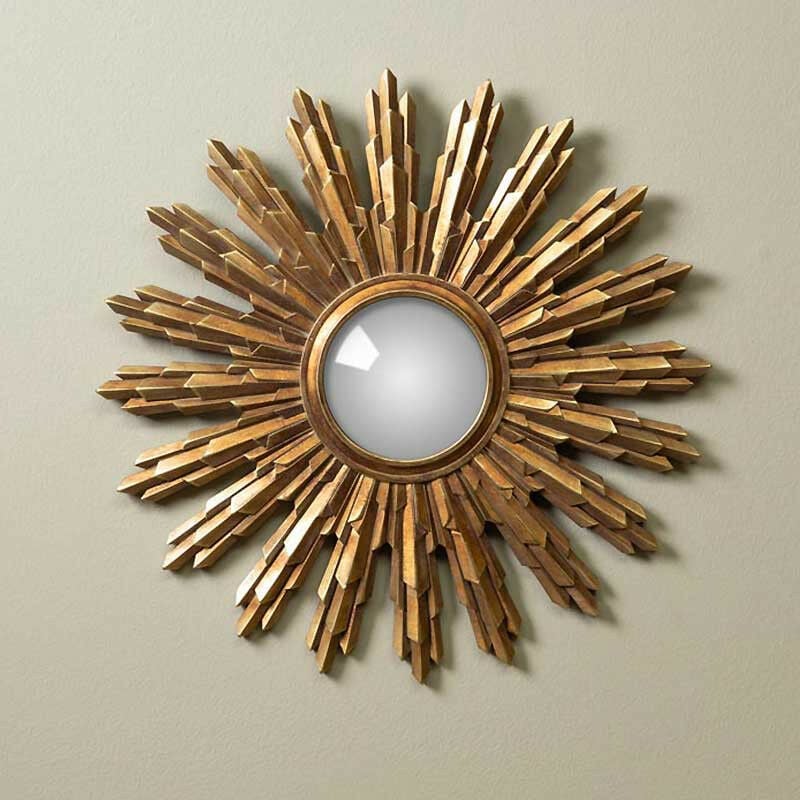 Miroir convexe soleil doré 37cm