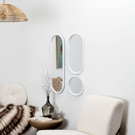 Miroir Corfu Blanc H75cm X3