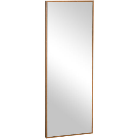 Miroir corps entier 125x45 cm - Cadre bois naturel - Pour entrée, chambre, couloir - Déco chaleureuse - Fixation murale - Verre de qualité